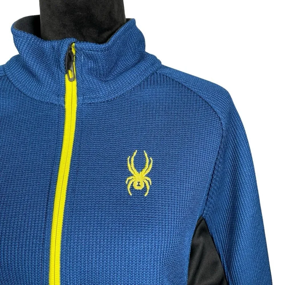 Spyder Blue Sweatshirt Waffle Knit Fleece Endure Half Zip Core Jacket Large